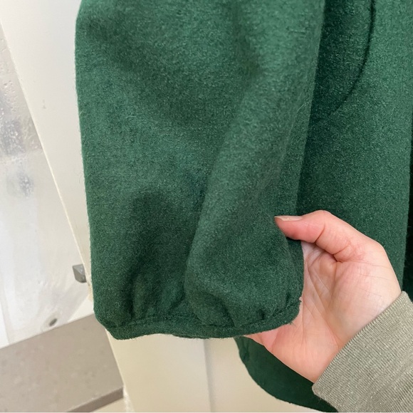 Xiaolizi Handmade Green Wool Tunic Cape Dress Loose Lined Pockets #2065 Size XL - Picture 6 of 13